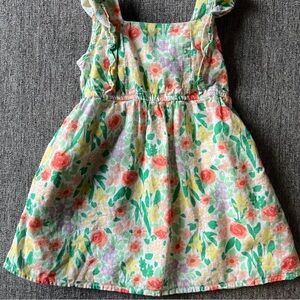 Cat & Jack Floral Kids Dress - Pink and Green